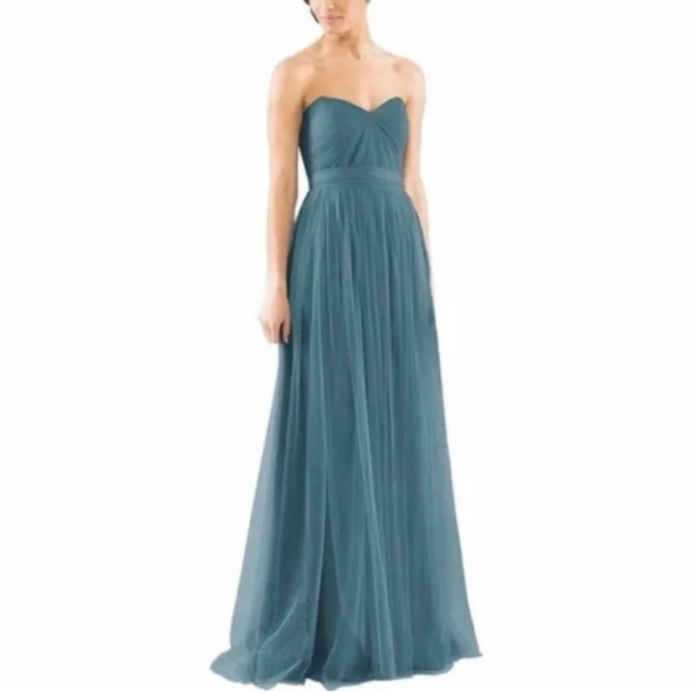 Jenny Yoo Annabelle Convertible Bridesmaid Wedding Dress Vintage Teal